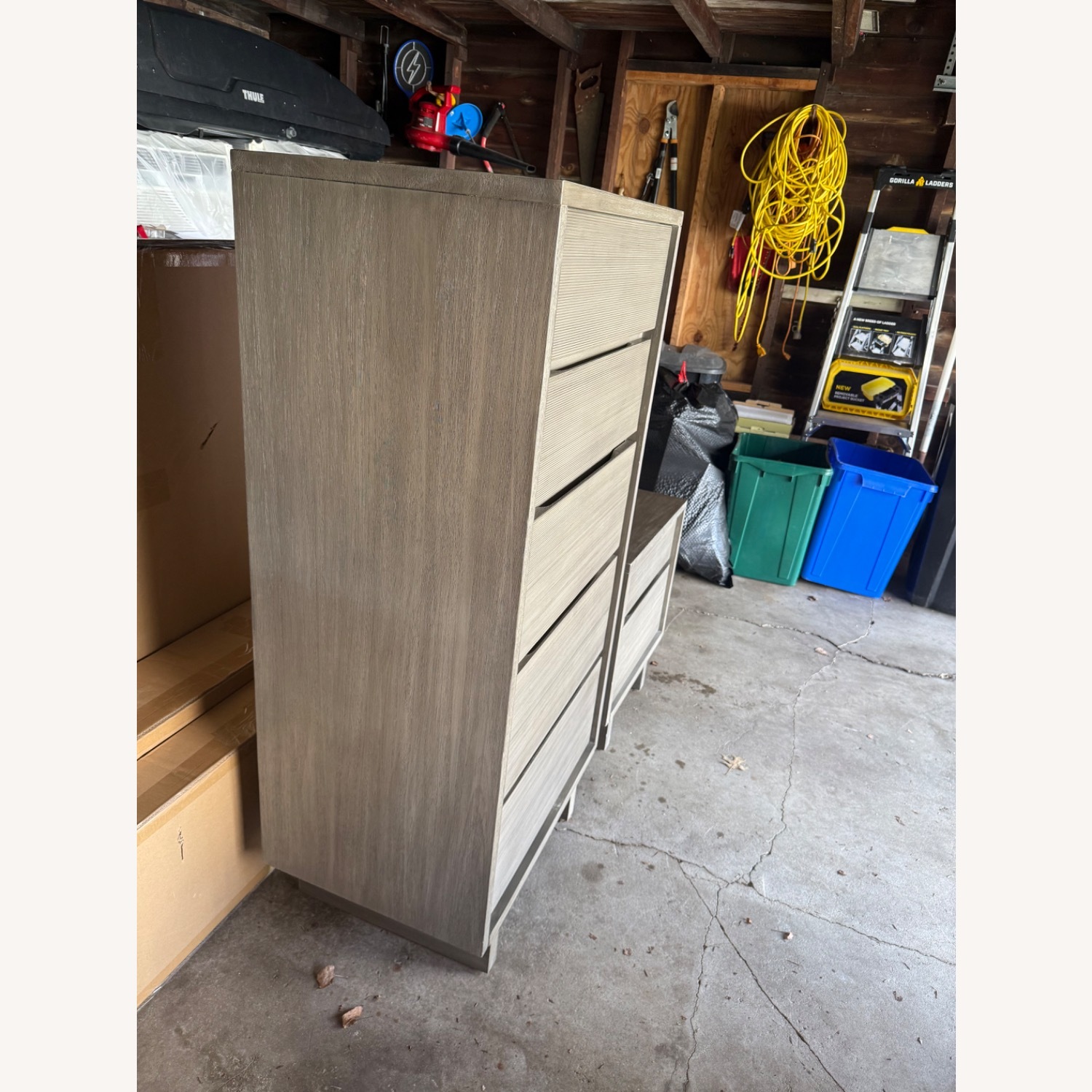 West Elm Arbor Weathered Gray Tall Dresser - image-2