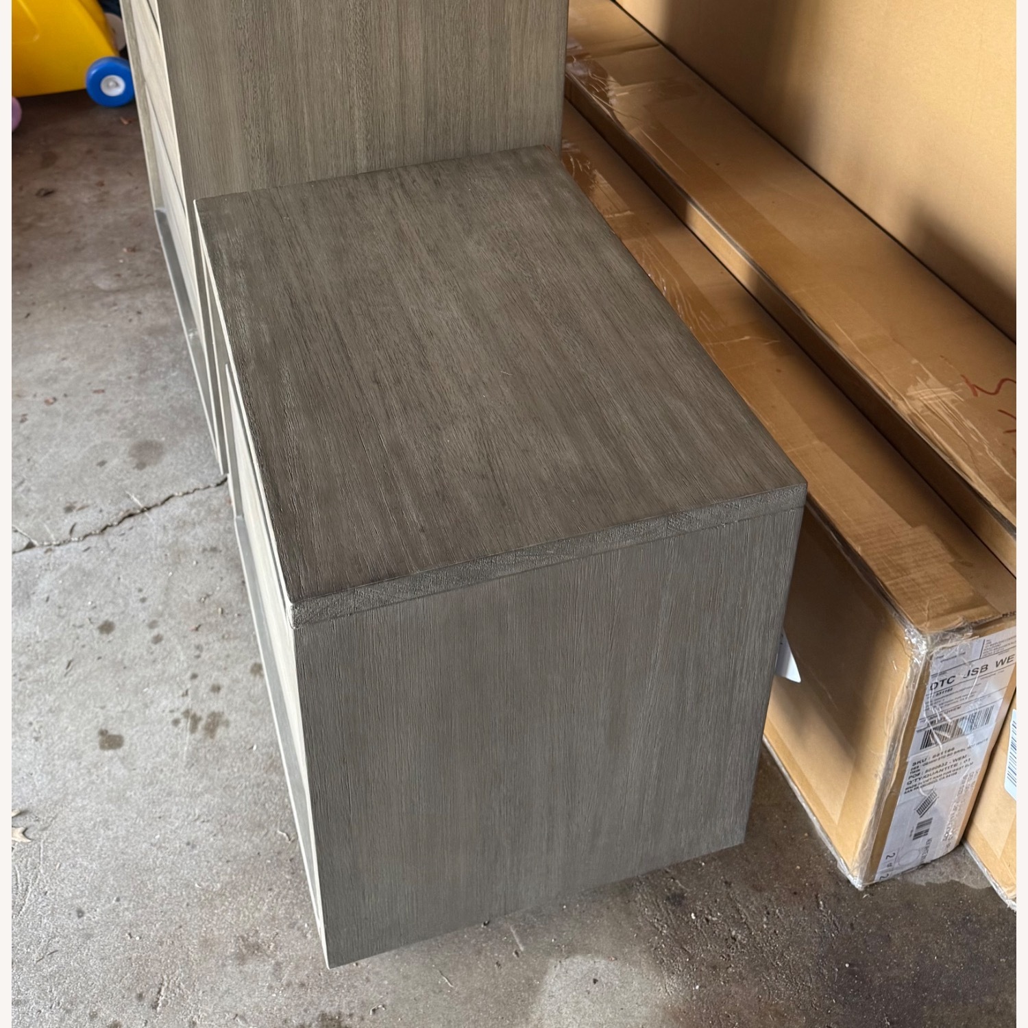 West Elm Arbor Weathered Gray Wood Nightstand - image-3