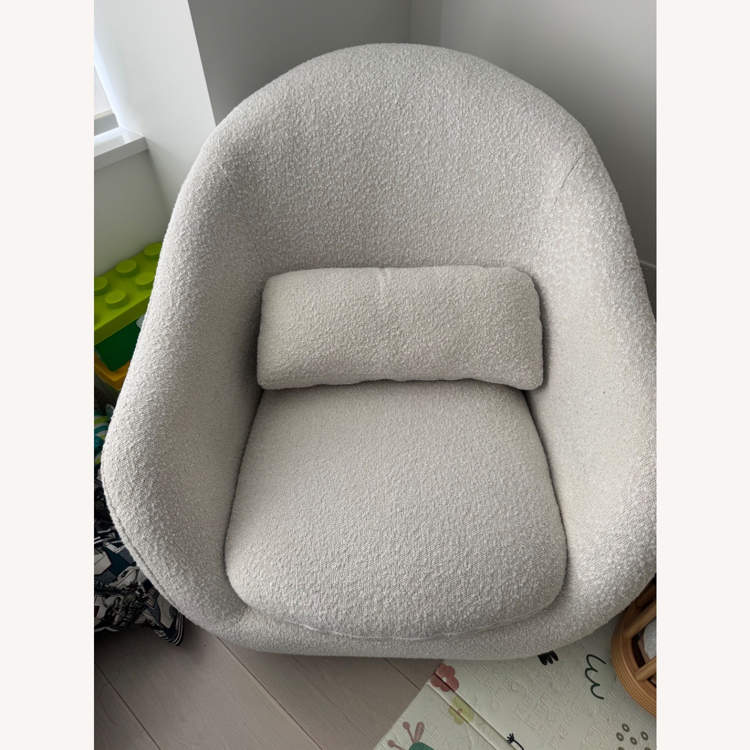 West Elm White Boucle Nursing Chair - image-2