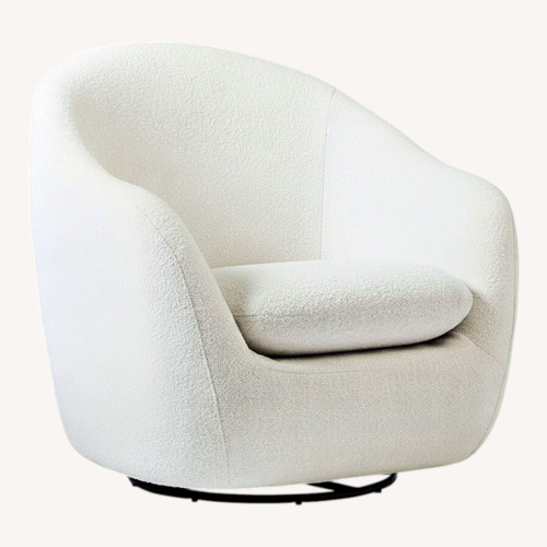 Used West Elm White Boucle Nursing Chair for sale on AptDeco