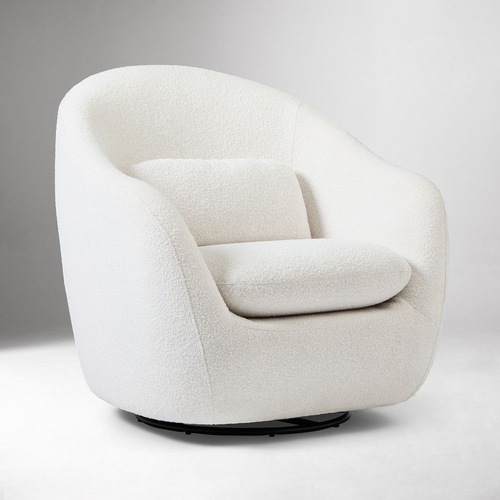 Used West Elm White Boucle Nursing Chair for sale on AptDeco