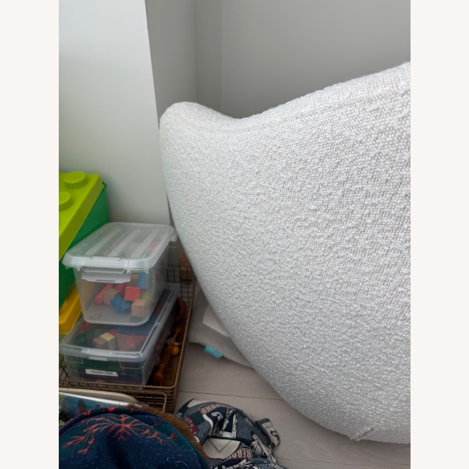 West Elm White Boucle Nursing Chair - image-6