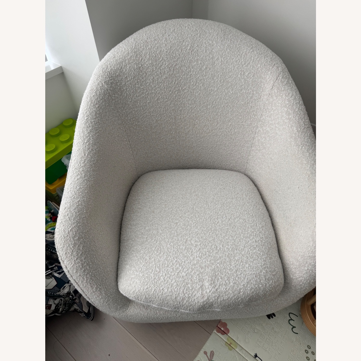 West Elm White Boucle Nursing Chair - image-3