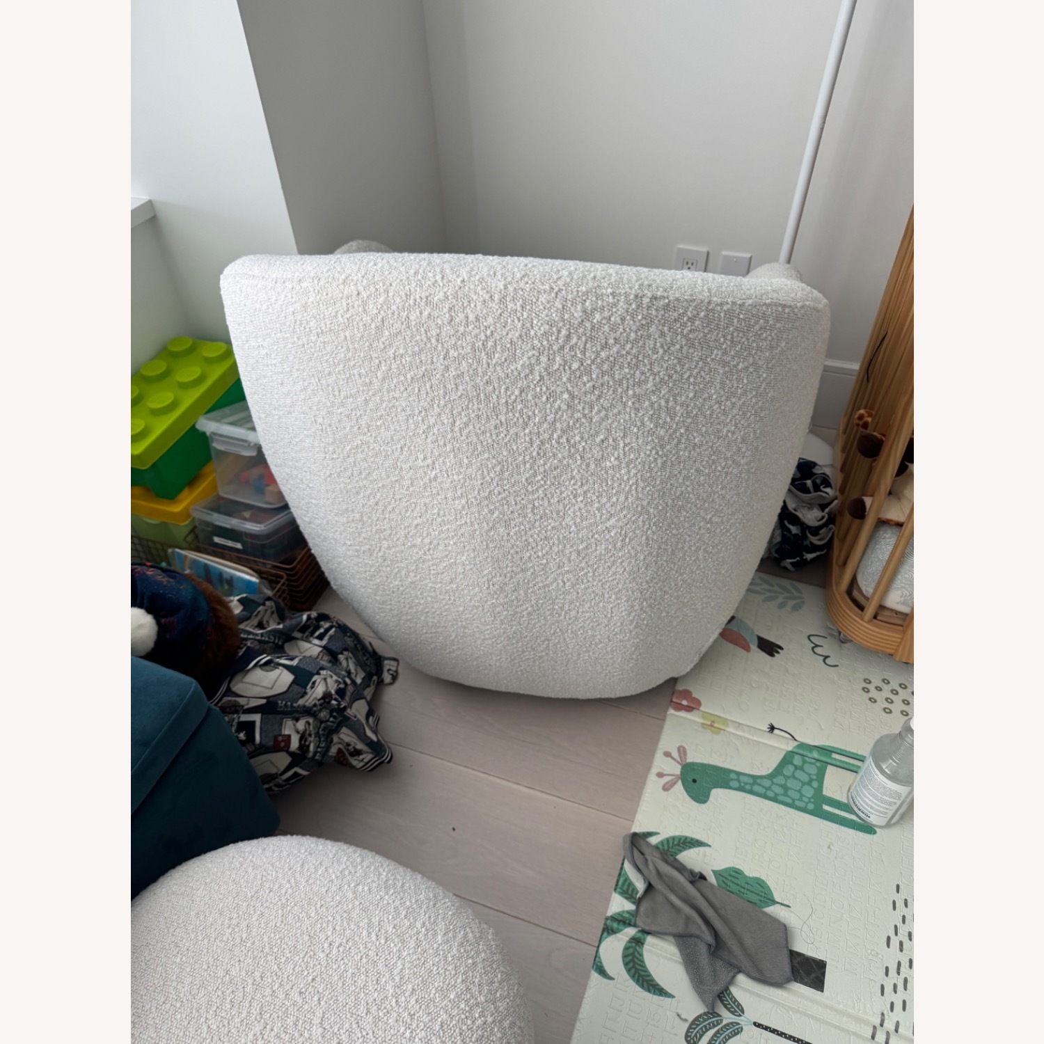 West Elm White Boucle Nursing Chair - image-5
