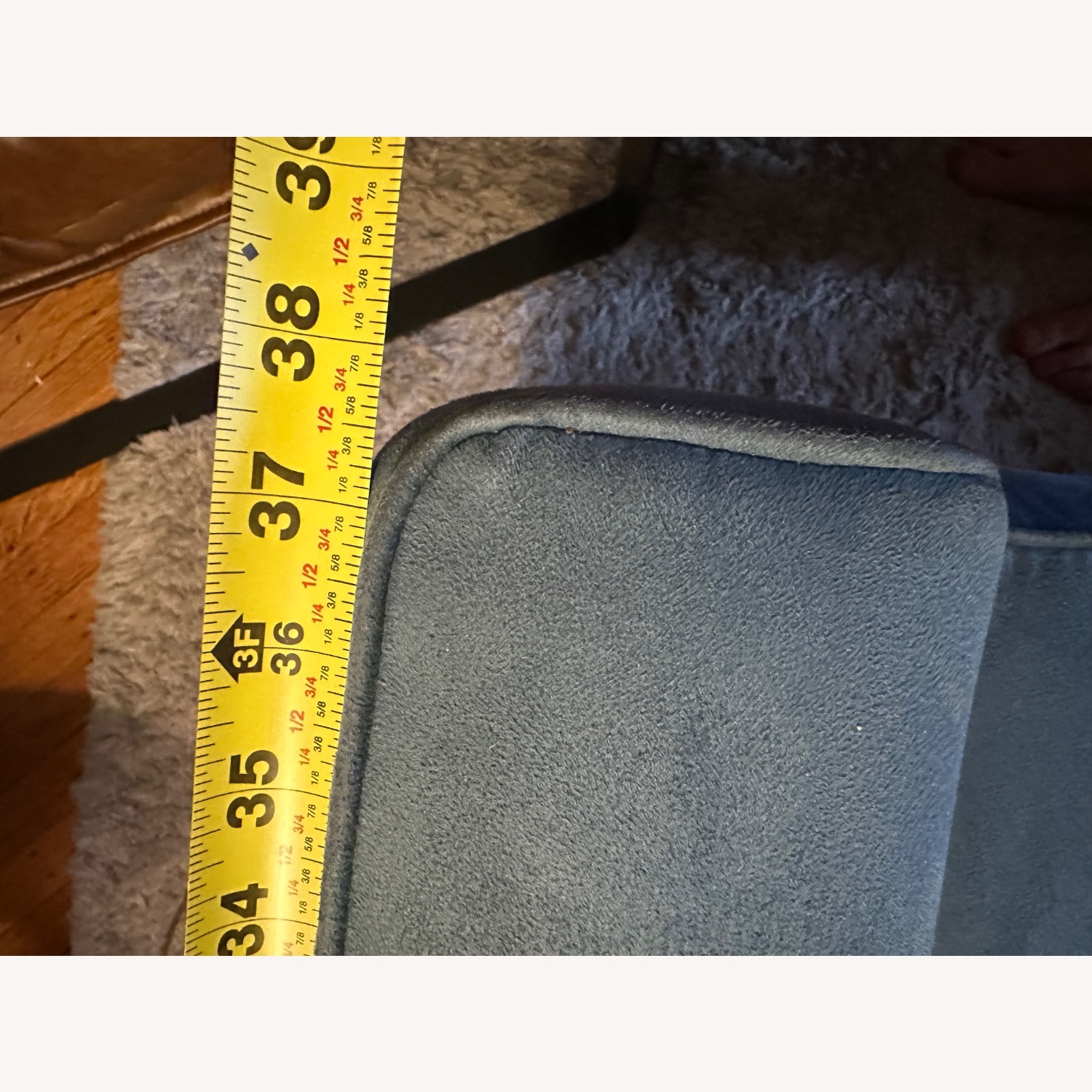 Blue Sleeper Sofa with Reversible Chaise - image-9