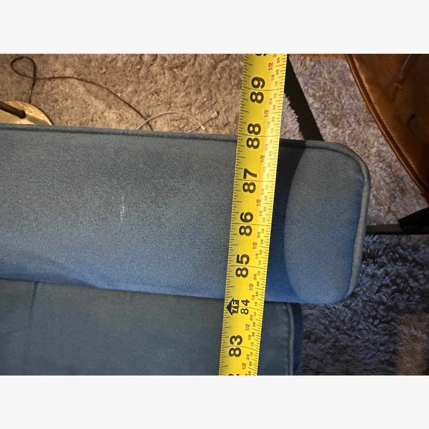 Blue Sleeper Sofa with Reversible Chaise - image-11