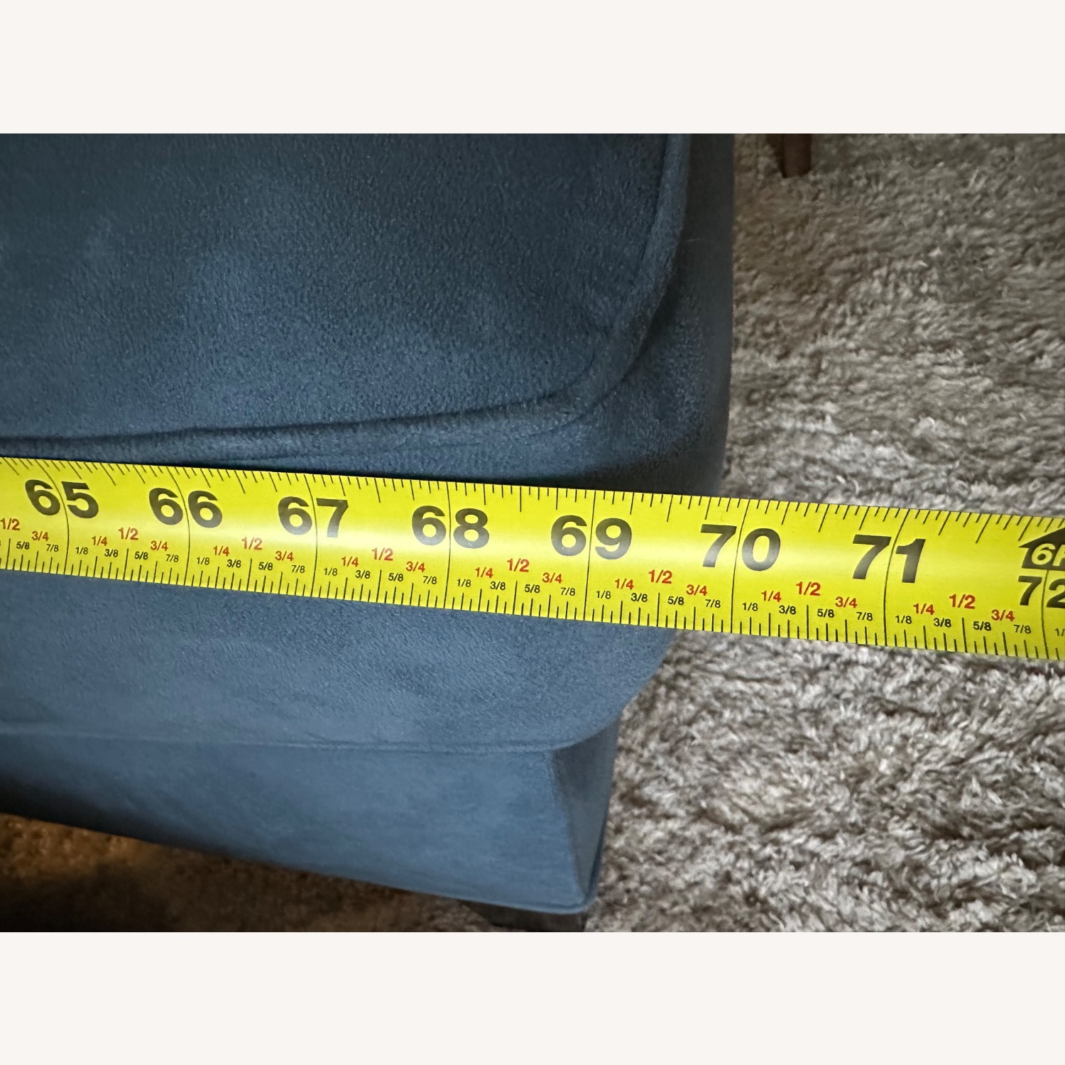 Blue Sleeper Sofa with Reversible Chaise - image-14