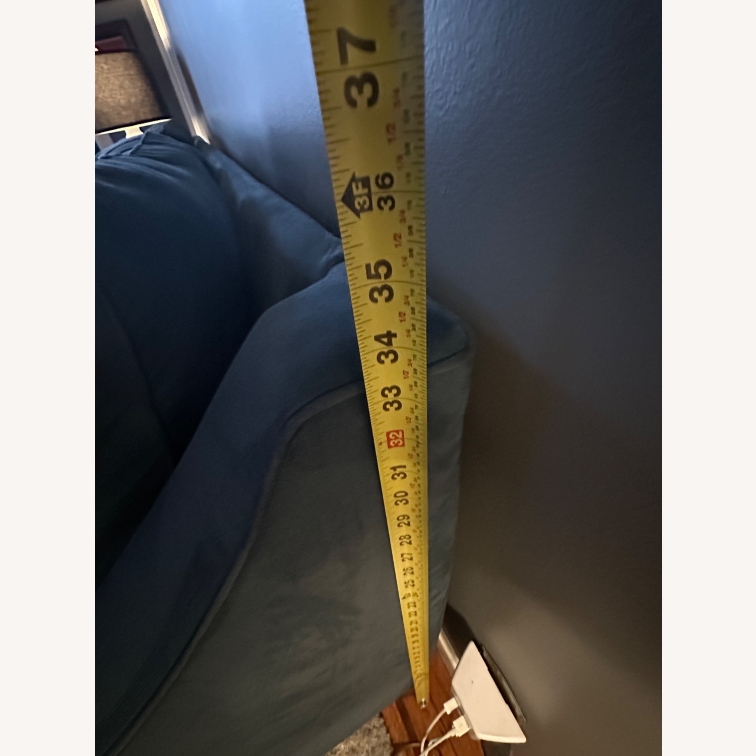 Blue Sleeper Sofa with Reversible Chaise - image-13