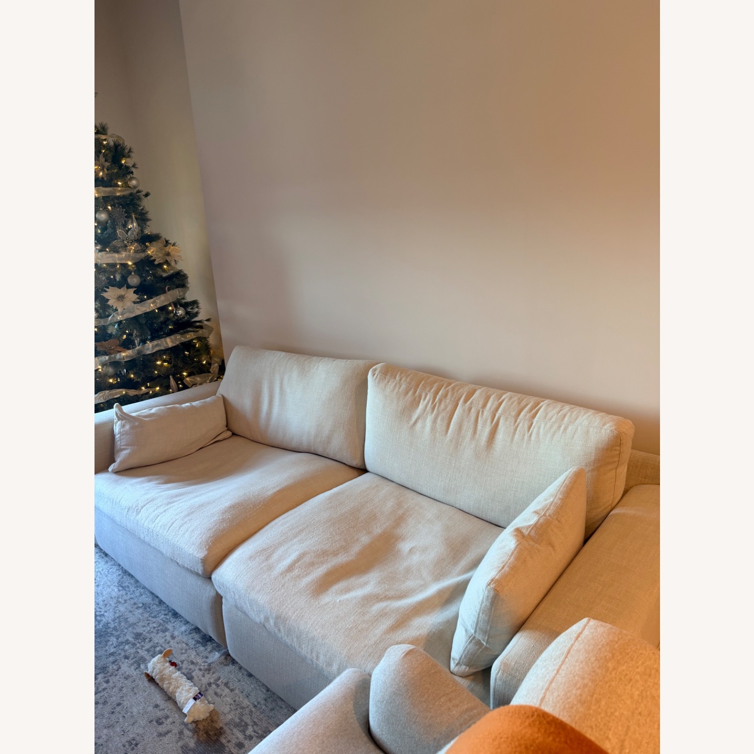 Natural Fabric 2 Seater Sofa - image-3