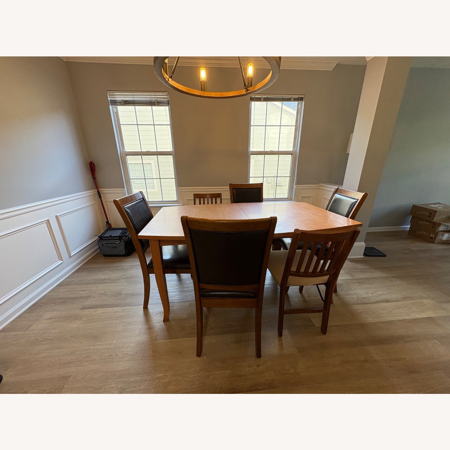 Vintage/Antique Natural Wood Dining Set - image-3