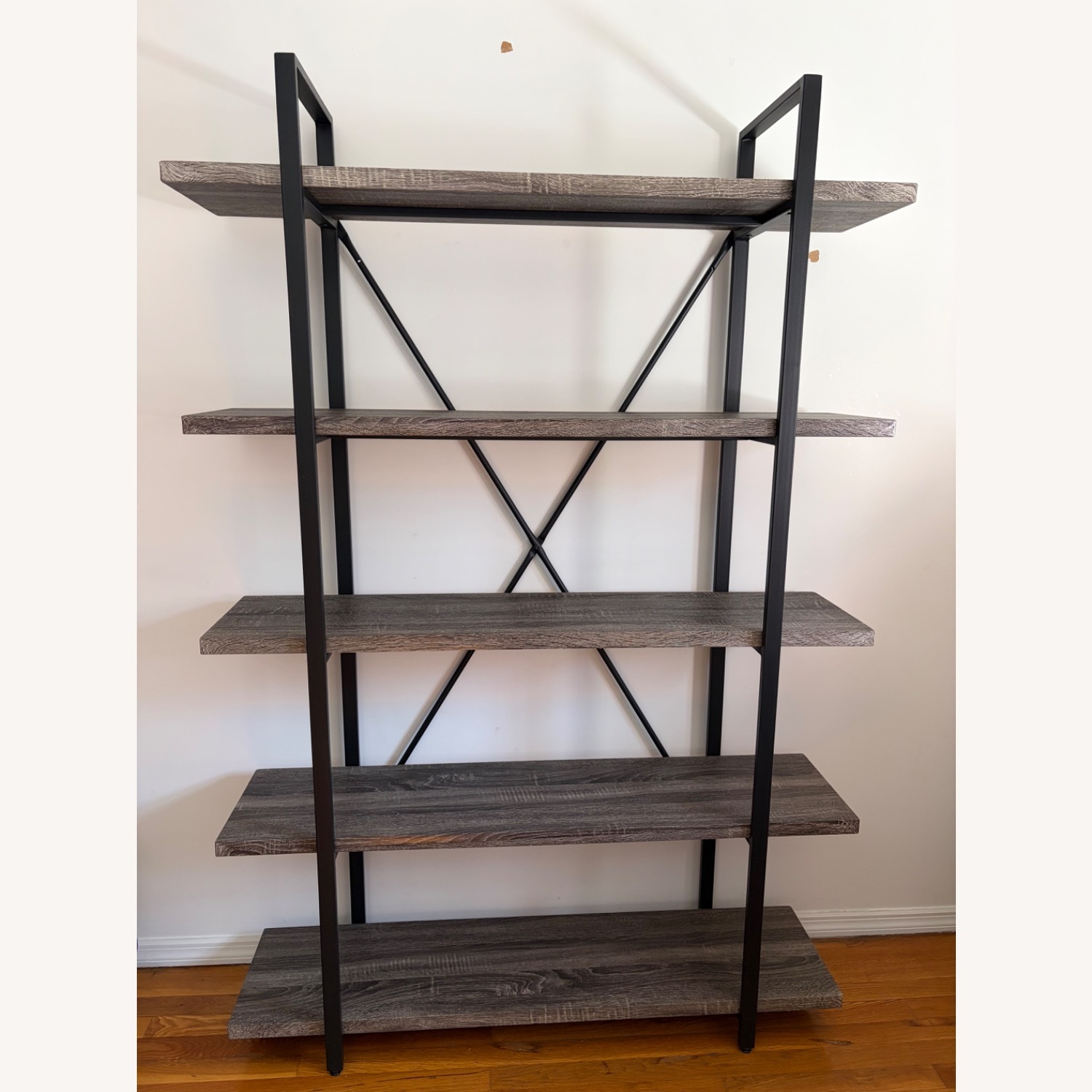 Amazon 5-Shelf Vintage Industrial Rustic Bookshelf - image-1