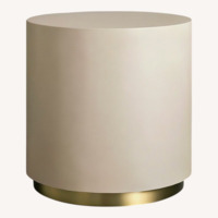 Arhaus White Leather Side Table