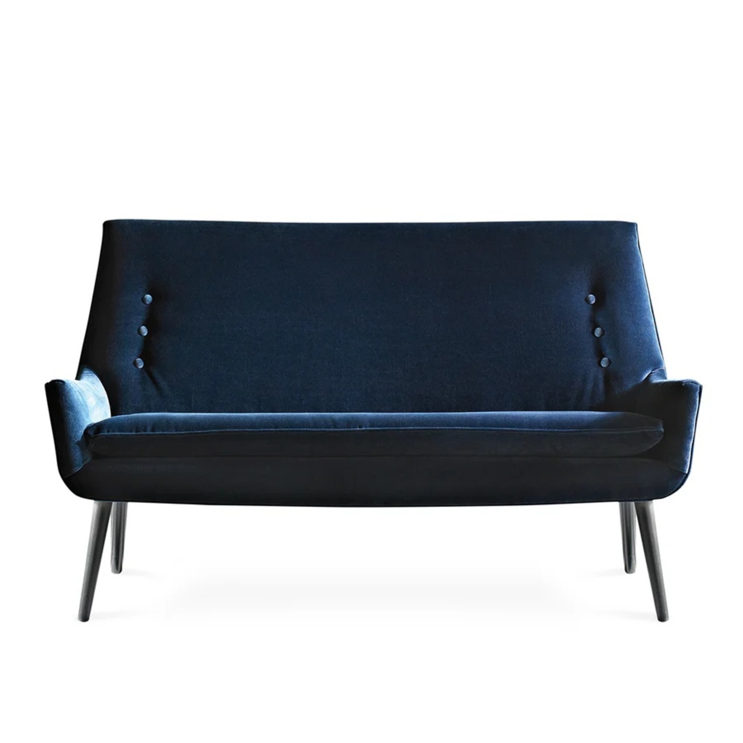Jonathan Adler Settee Blue Velvet Loveseat - image-8