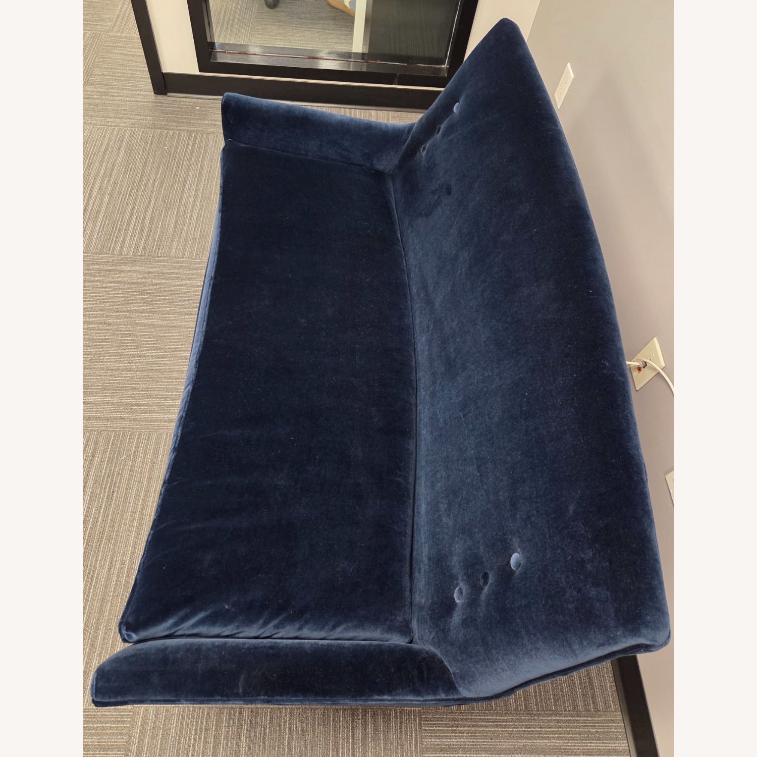Jonathan Adler Settee Blue Velvet Loveseat - image-5