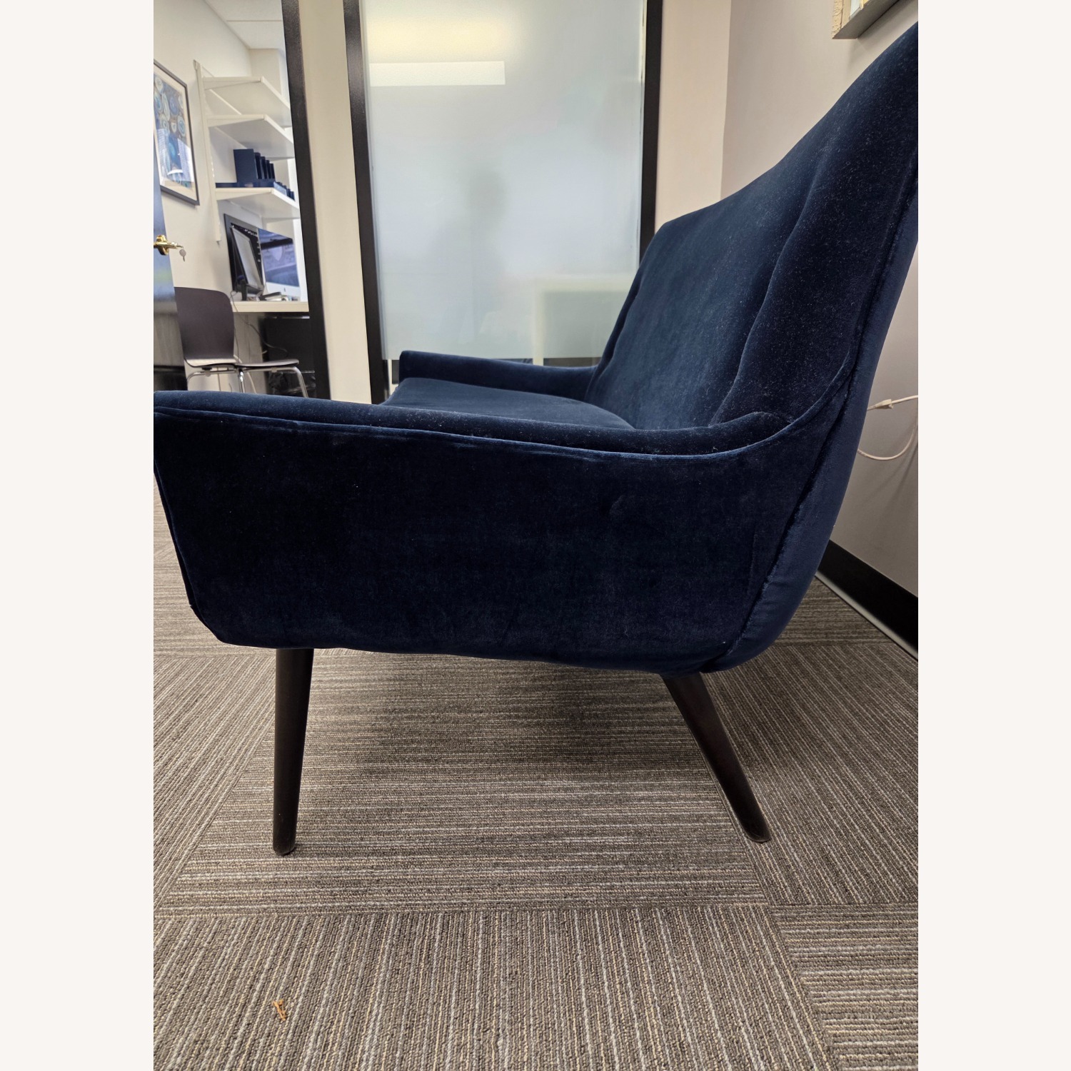 Jonathan Adler Settee Blue Velvet Loveseat - image-3