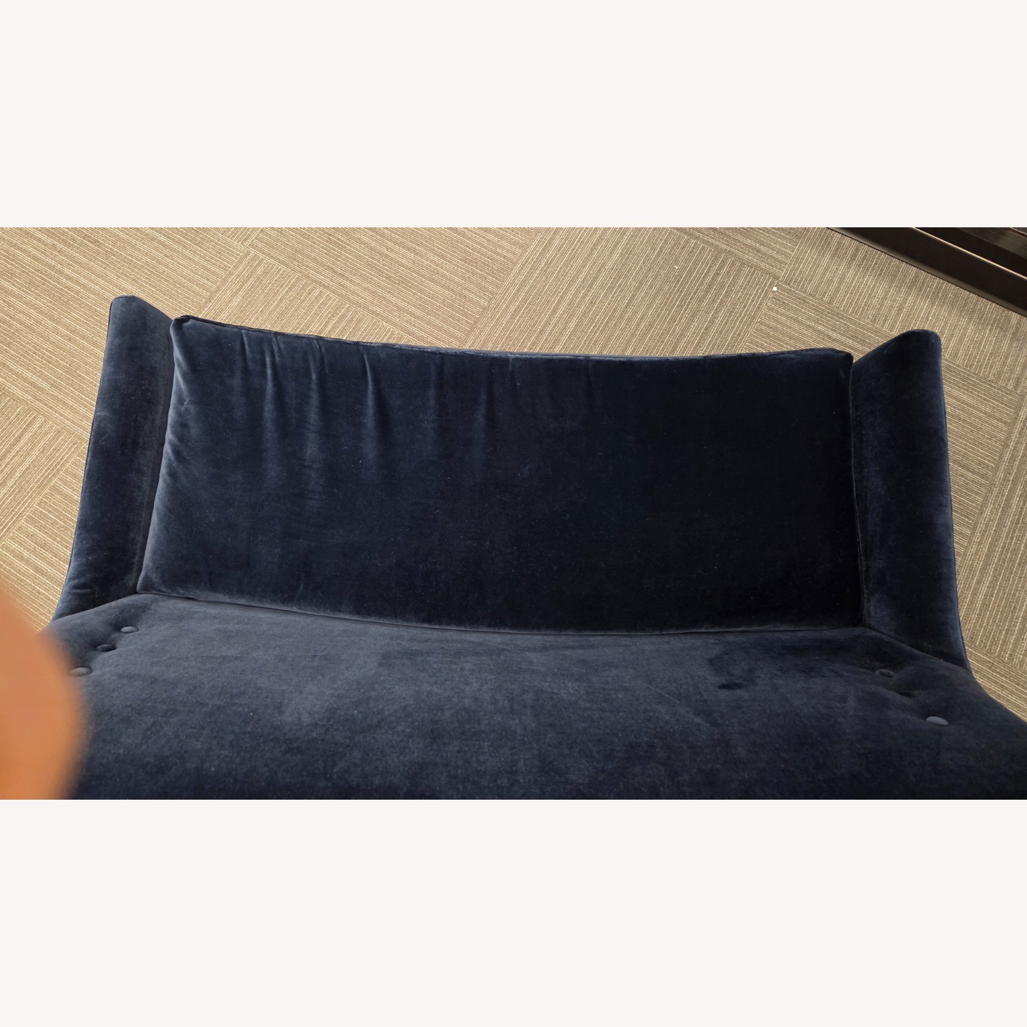 Jonathan Adler Settee Blue Velvet Loveseat - image-7