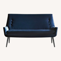 Jonathan Adler Settee Blue Velvet Loveseat