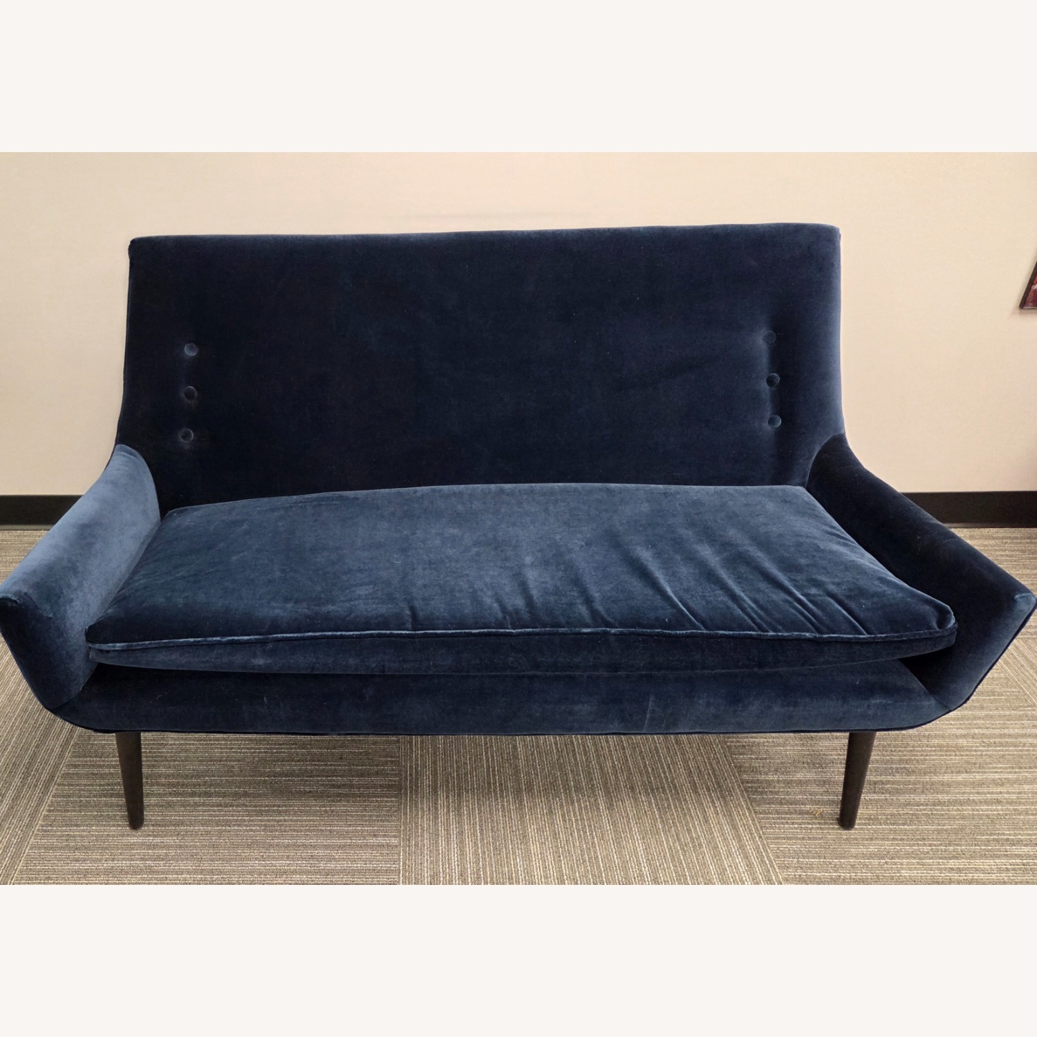 Jonathan Adler Settee Blue Velvet Loveseat - image-6
