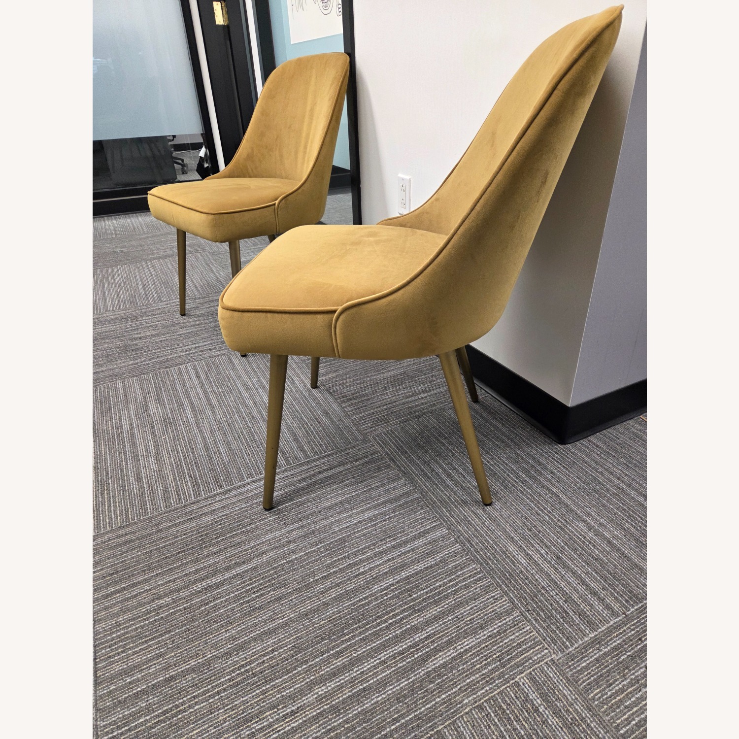 West Elm Gold Velvet Accent Chairs - image-5
