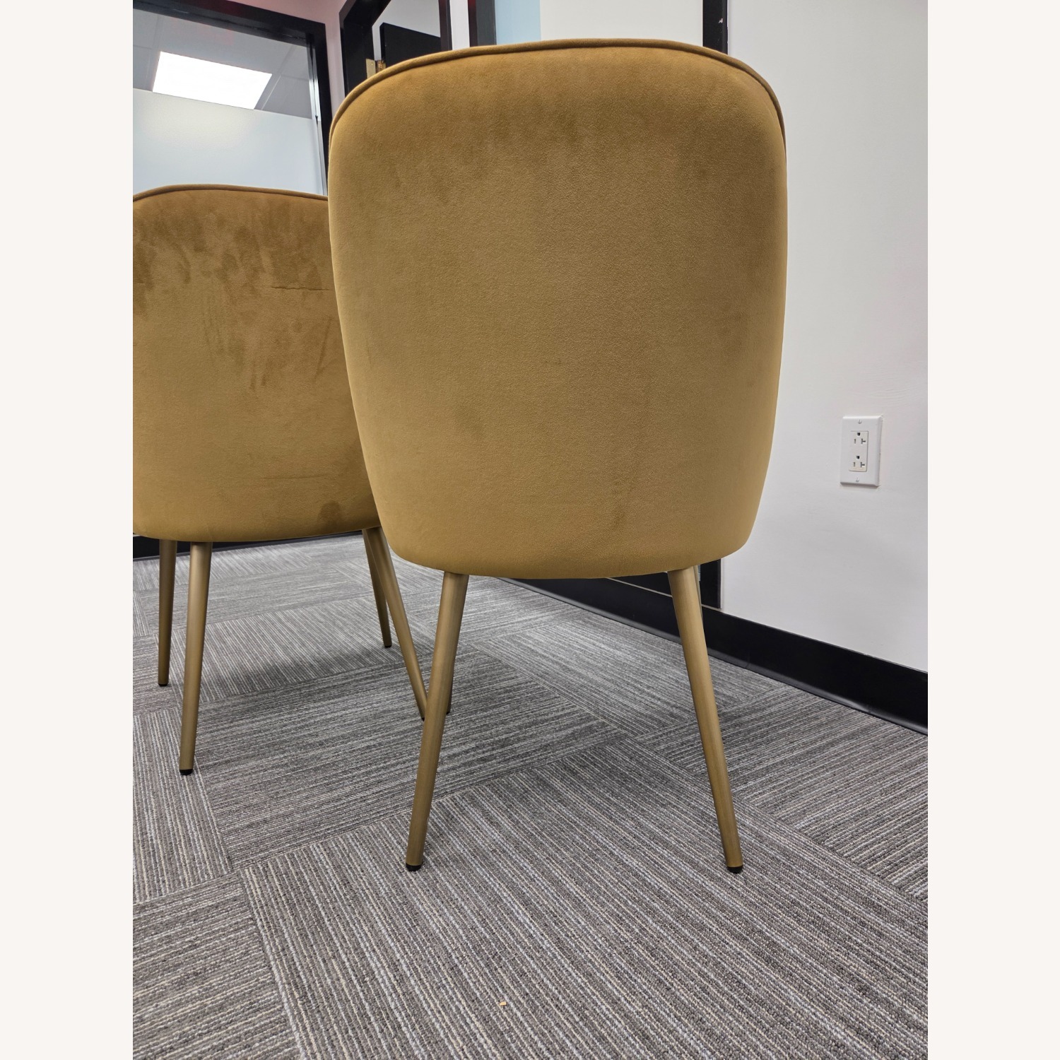 West Elm Gold Velvet Accent Chairs - image-3