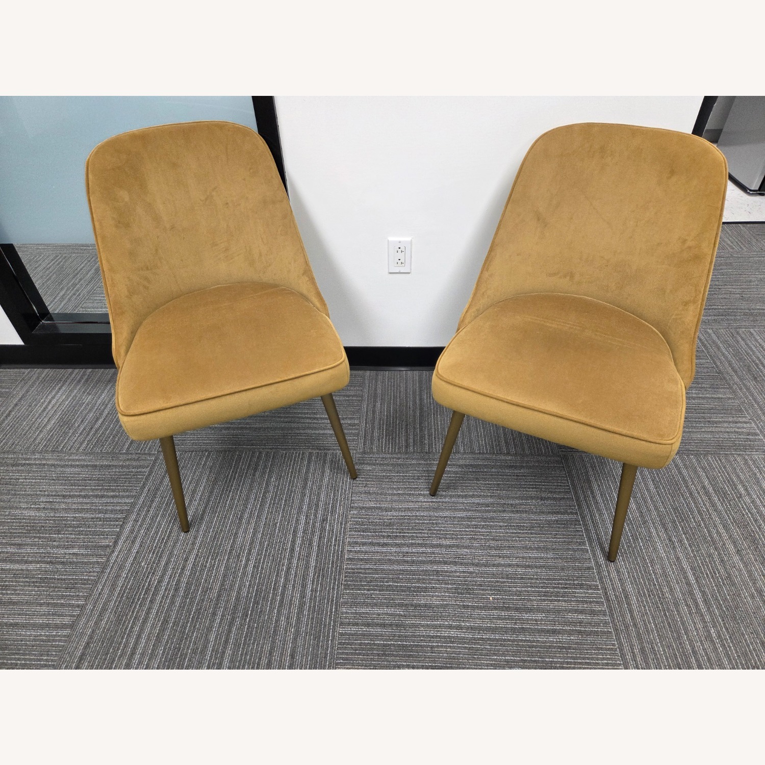 West Elm Gold Velvet Accent Chairs - image-1