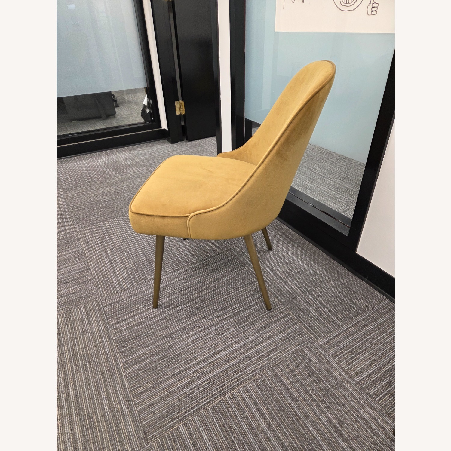 West Elm Gold Velvet Accent Chairs - image-2