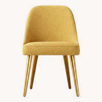 West Elm Gold Velvet Accent Chairs