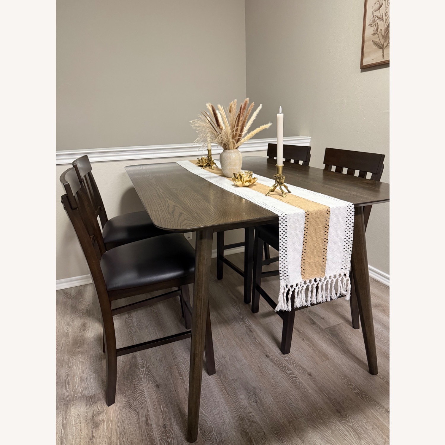 Dark Brown Wood Dining Sets - image-1