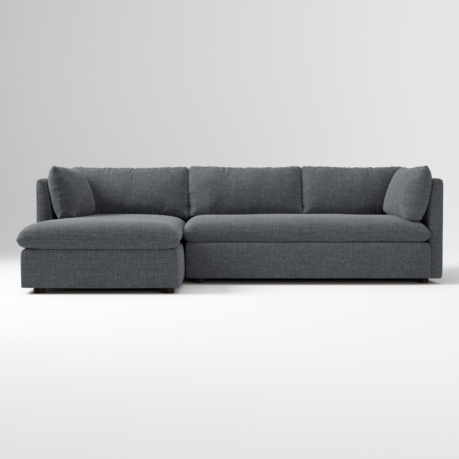 West Elm Shelter Light Gray Fabric 2 Piece Sectional - image-5