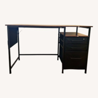 Dark Brown Desk with Drawers