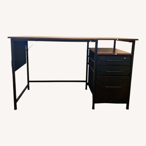 Used Dark Brown Desk with Drawers for sale on AptDeco