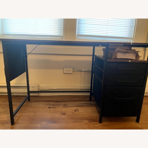 Used Dark Brown Desk with Drawers for sale on AptDeco
