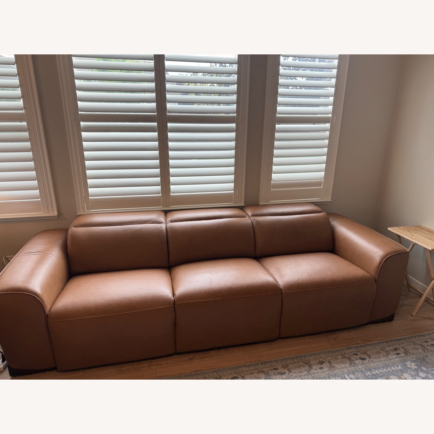 Macy's Nevio Light Brown Leather 3+ Seater Sofa - image-1