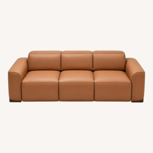 Used Macy's Nevio Light Brown Leather 3+ Seater Sofa for sale on AptDeco