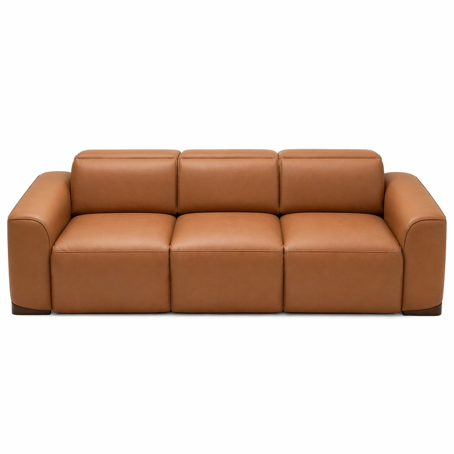 Macy's Nevio Light Brown Leather 3+ Seater Sofa - image-7