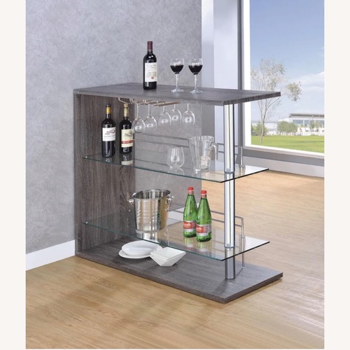 Used Wayfair Dark Gray Wood Bar Cart for sale on AptDeco
