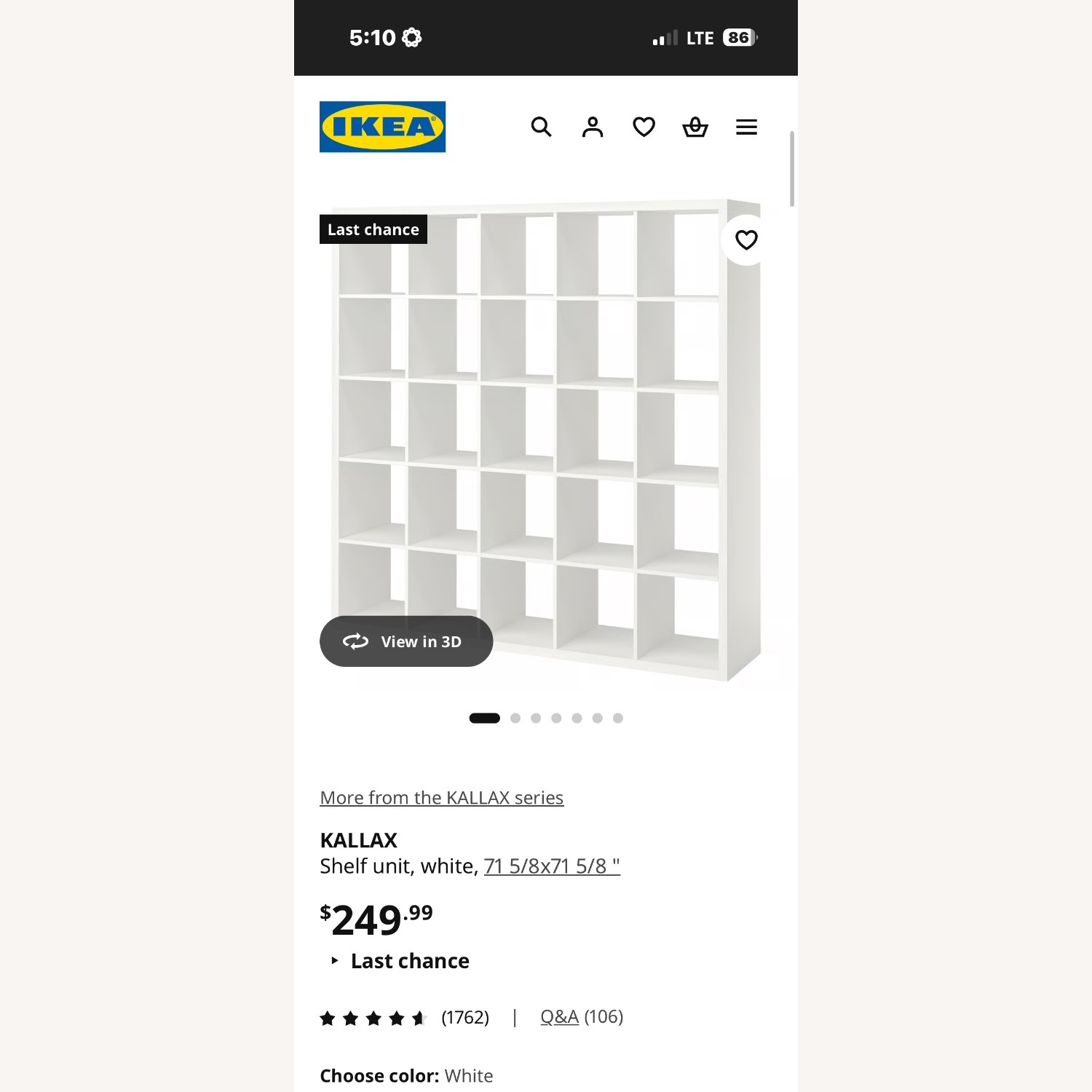 IKEA KALLAX White Wall Unit - image-4