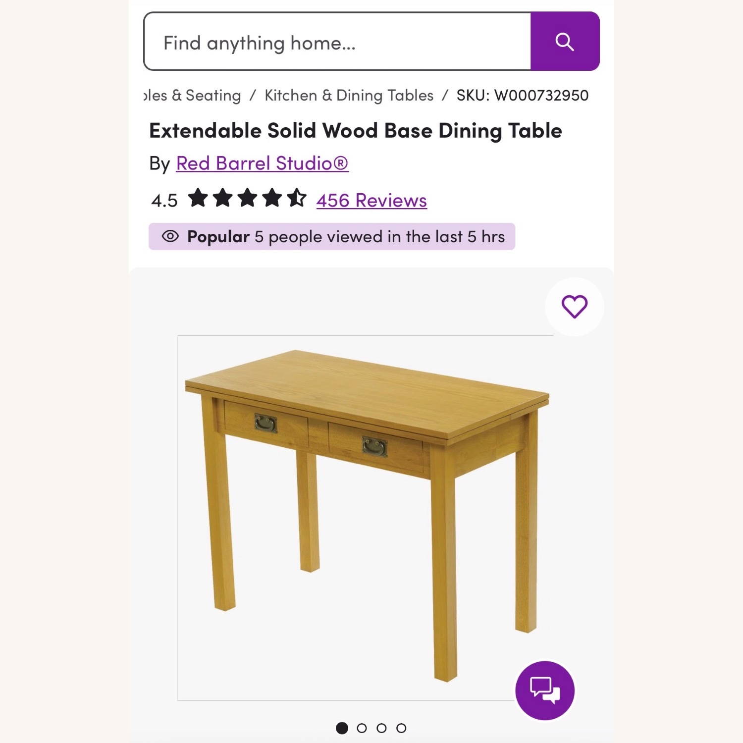 Wayfair Natural Wood Dining Table - image-3