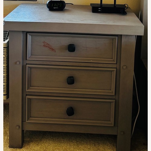 Used Bob's Discount Furniture Light Gray Side Table for sale on AptDeco