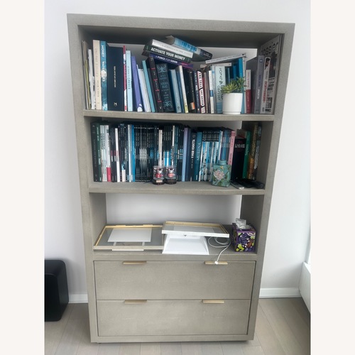 Used Restoration Hardware Clio Shagreen Bookcase for sale on AptDeco