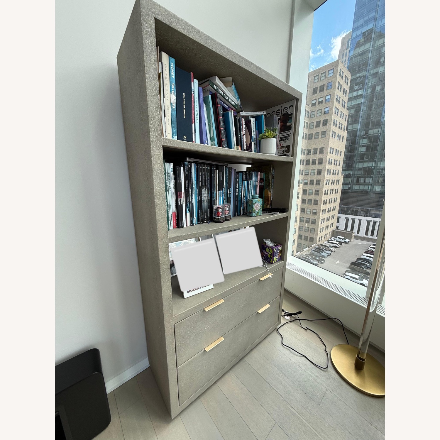 Restoration Hardware Clio Shagreen Bookcase - image-3