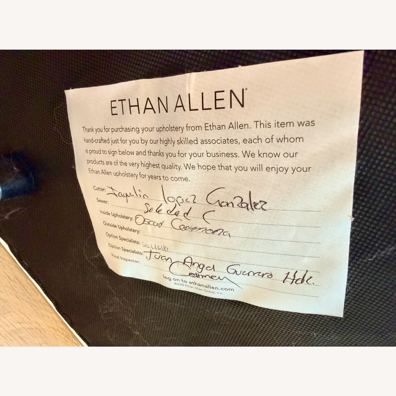 Ethan Allen Viviette White Leather Ottoman - image-3