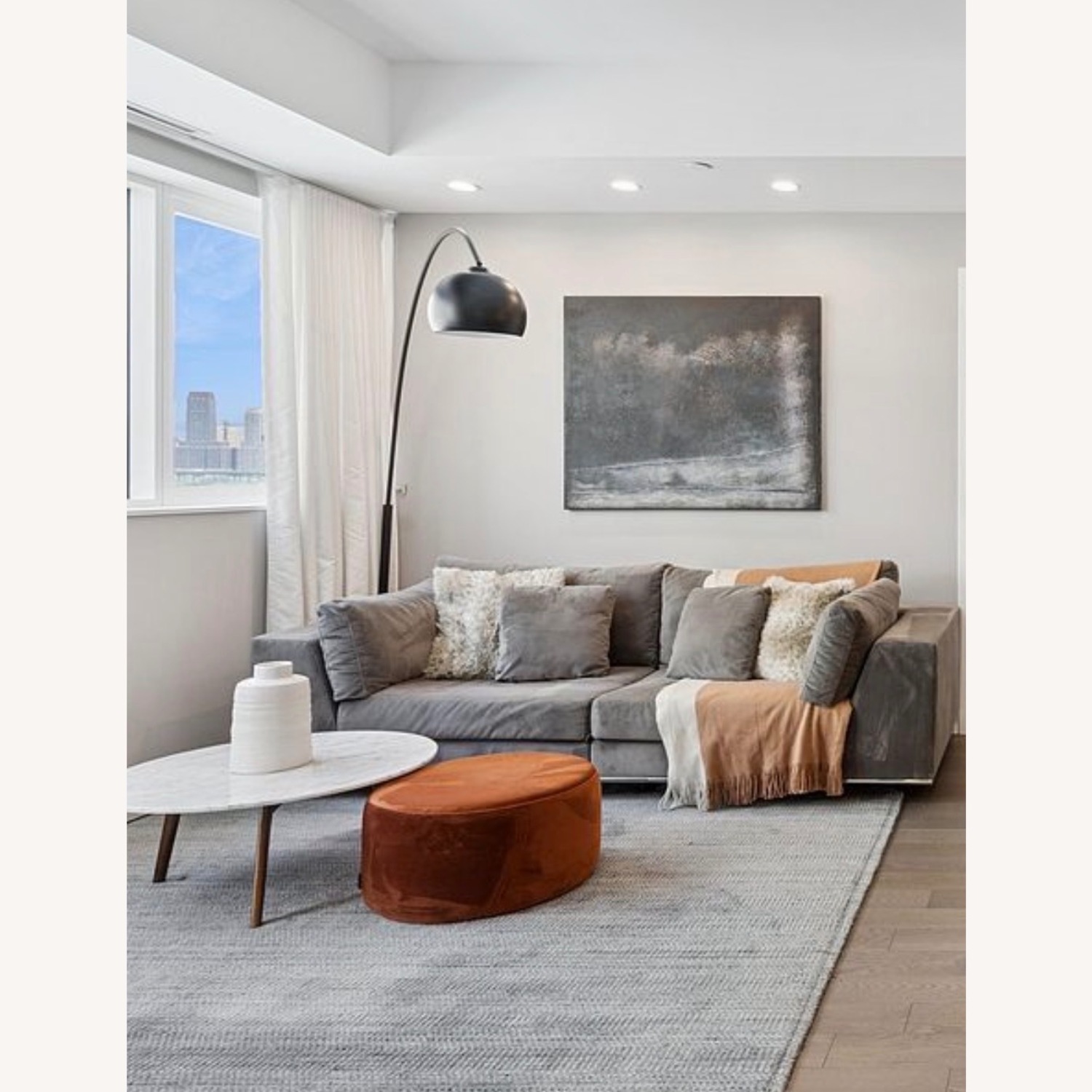 Modern Oversized Sofa 98” Designer Style Couch - image-1