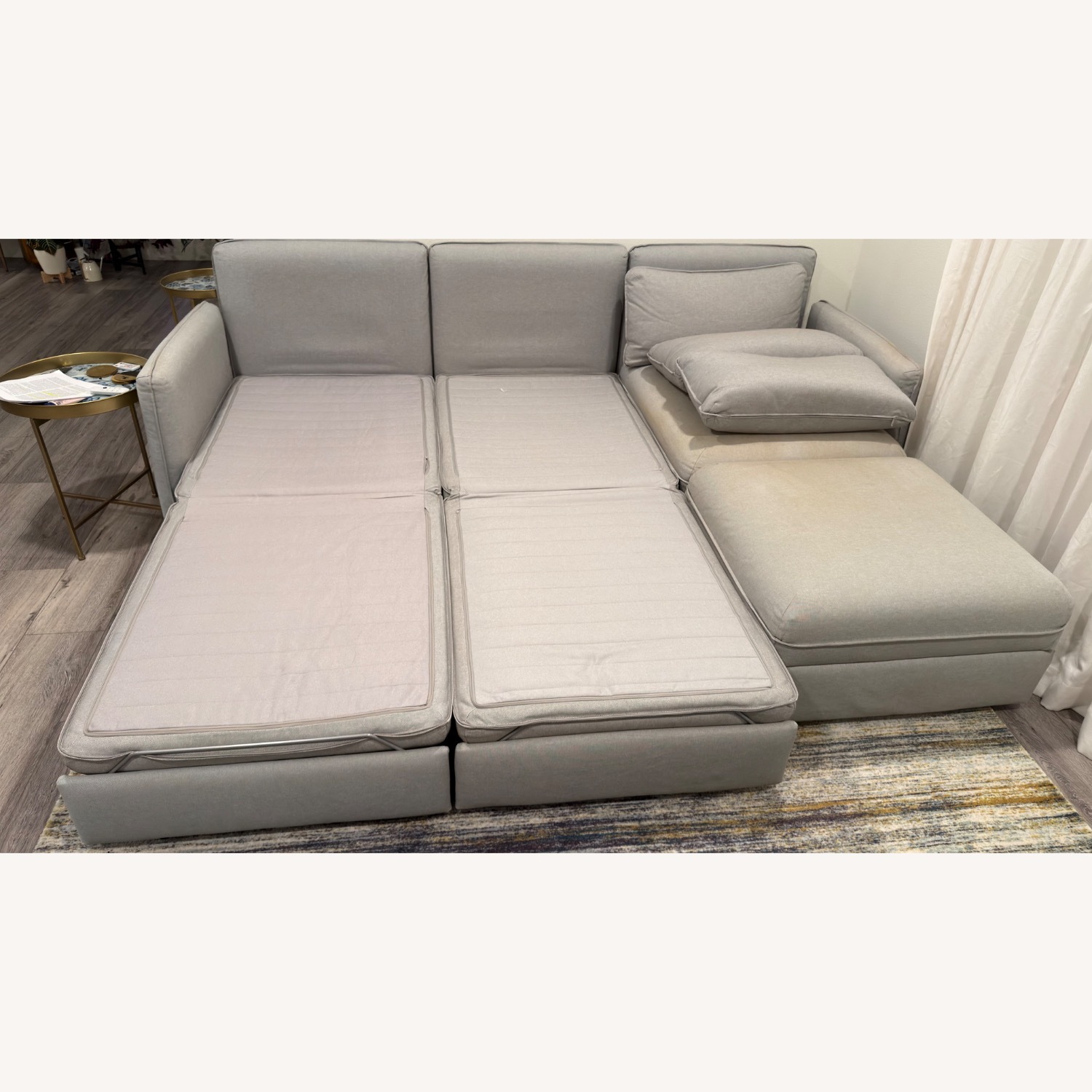 IKEA VALLENTUNA Light Gray Fabric Sleeper Sofa - image-4