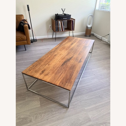 Used Crate & Barrel Dark Brown Wood Coffee Table for sale on AptDeco