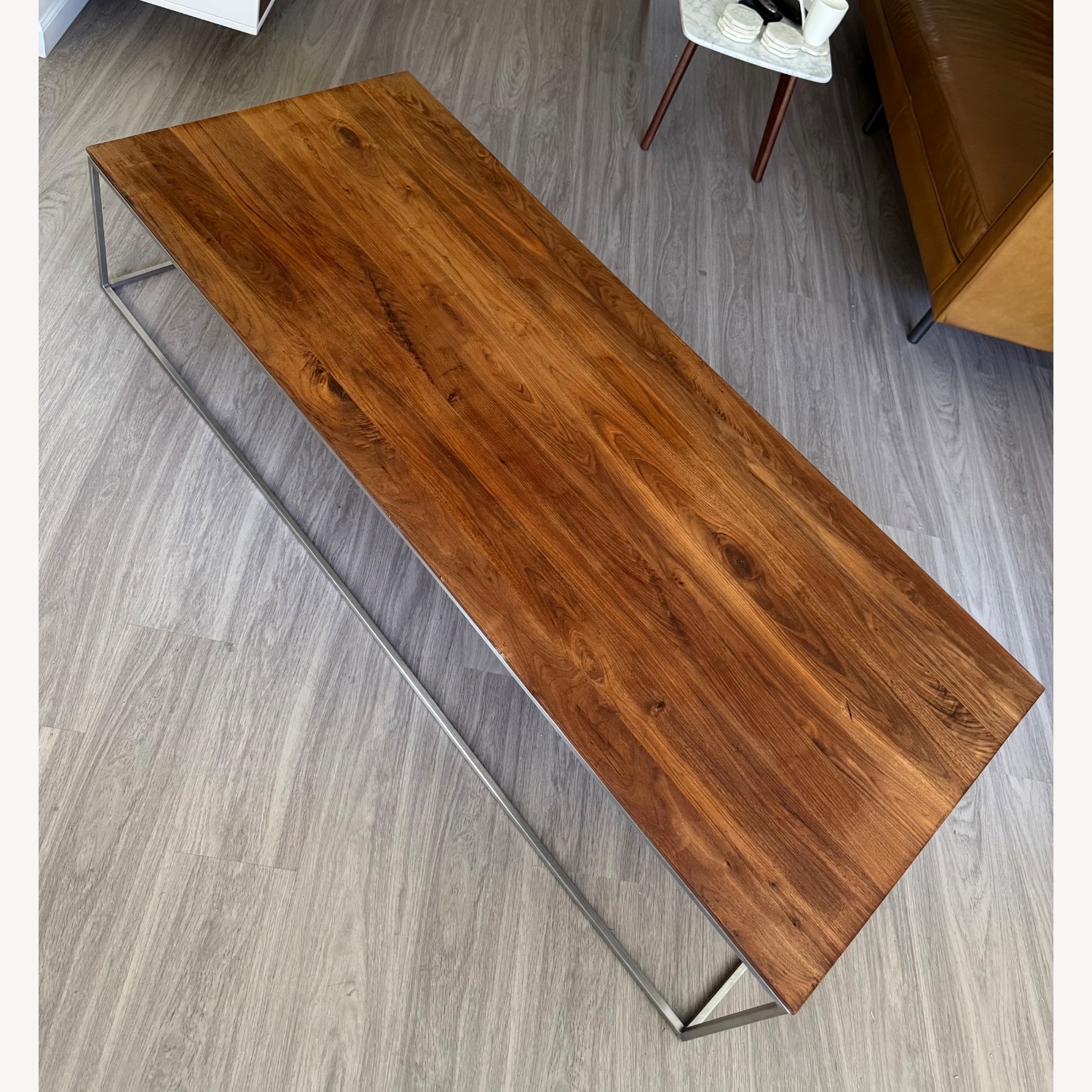 Crate & Barrel Dark Brown Wood Coffee Table - image-6