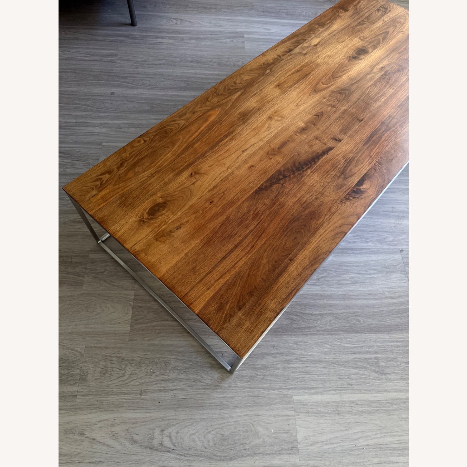 Crate & Barrel Dark Brown Wood Coffee Table - image-2