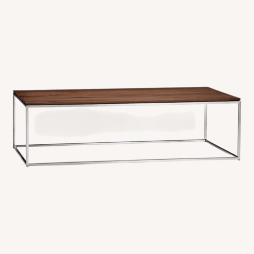 Used Crate & Barrel Dark Brown Wood Coffee Table for sale on AptDeco