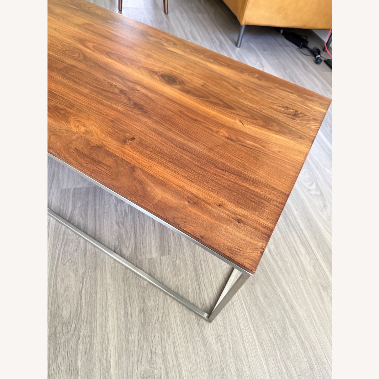 Crate & Barrel Dark Brown Wood Coffee Table - image-3