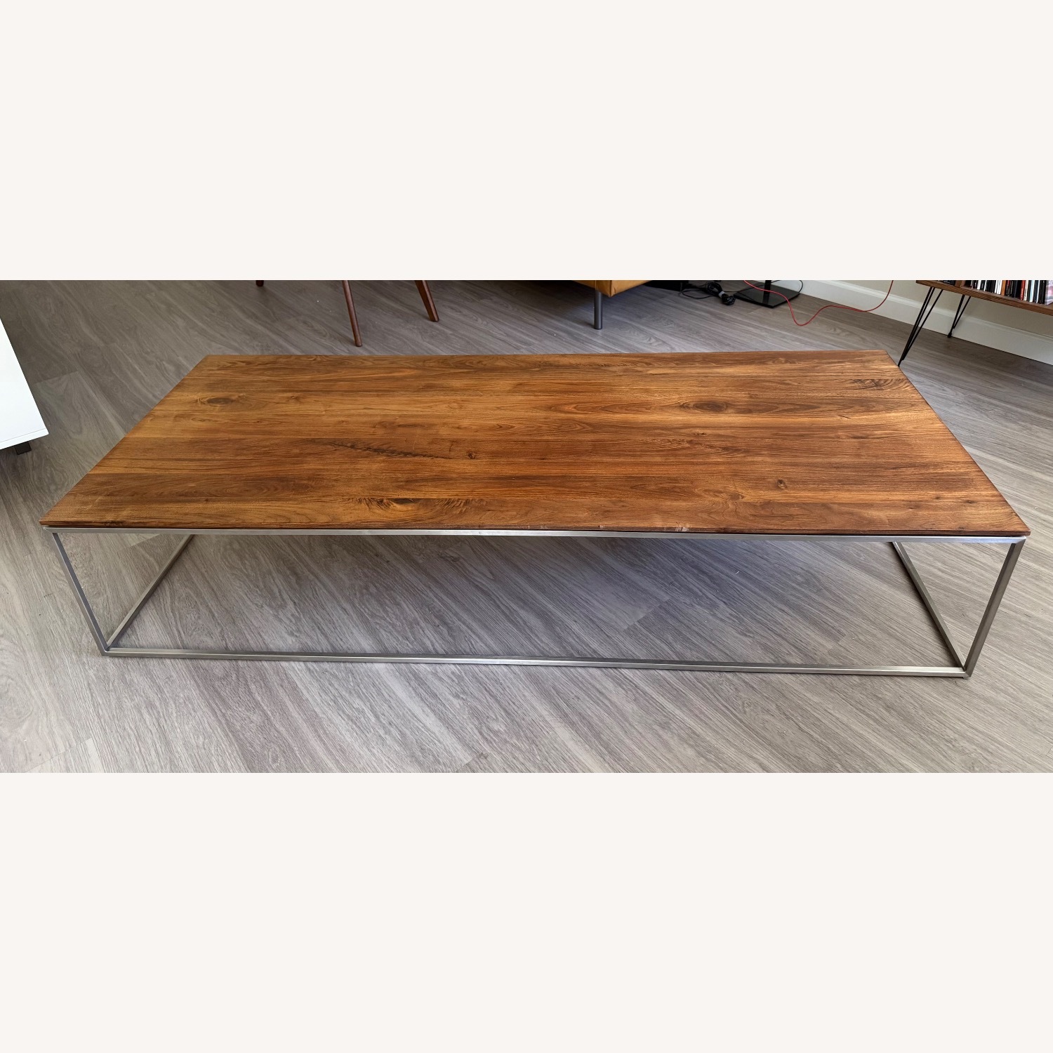 Crate & Barrel Dark Brown Wood Coffee Table - image-4